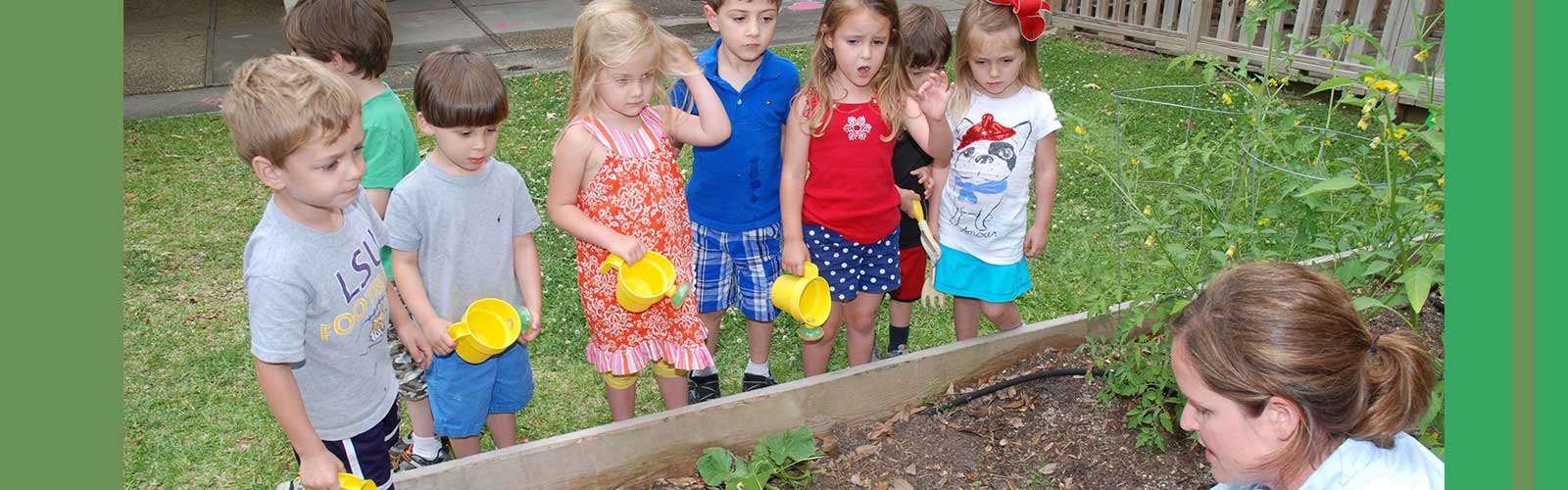 Children planting a garden